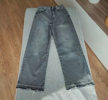 Jean gris wide leg fille 12 ans.