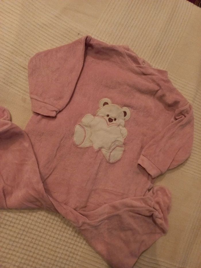 Grenouillère rose thème ourson 12 a 18 mois