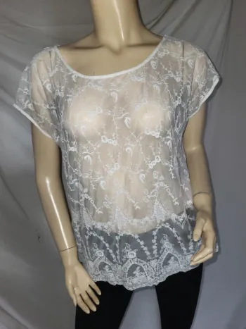 Haut dentelle transparent