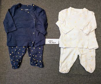 Lot de 2 pyjamas léger été - 1 mois - 52/55 cm - Kiabi -  Très bon état