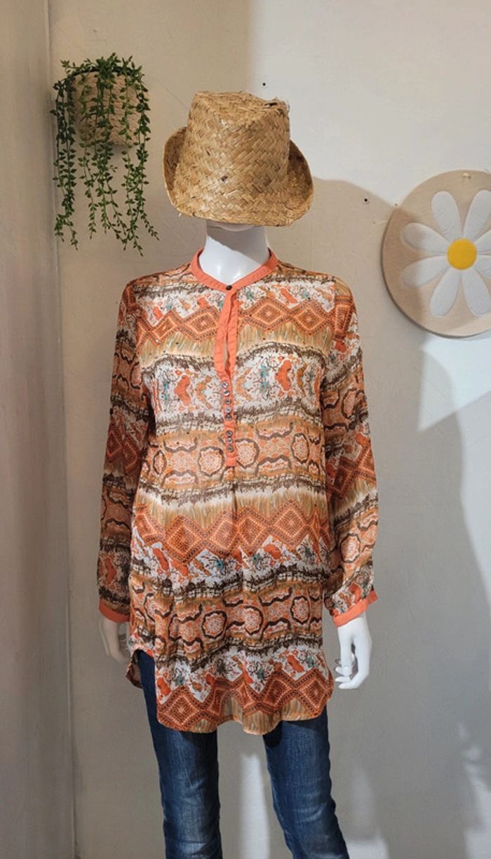 Chemise en voile orange - photo numéro 2