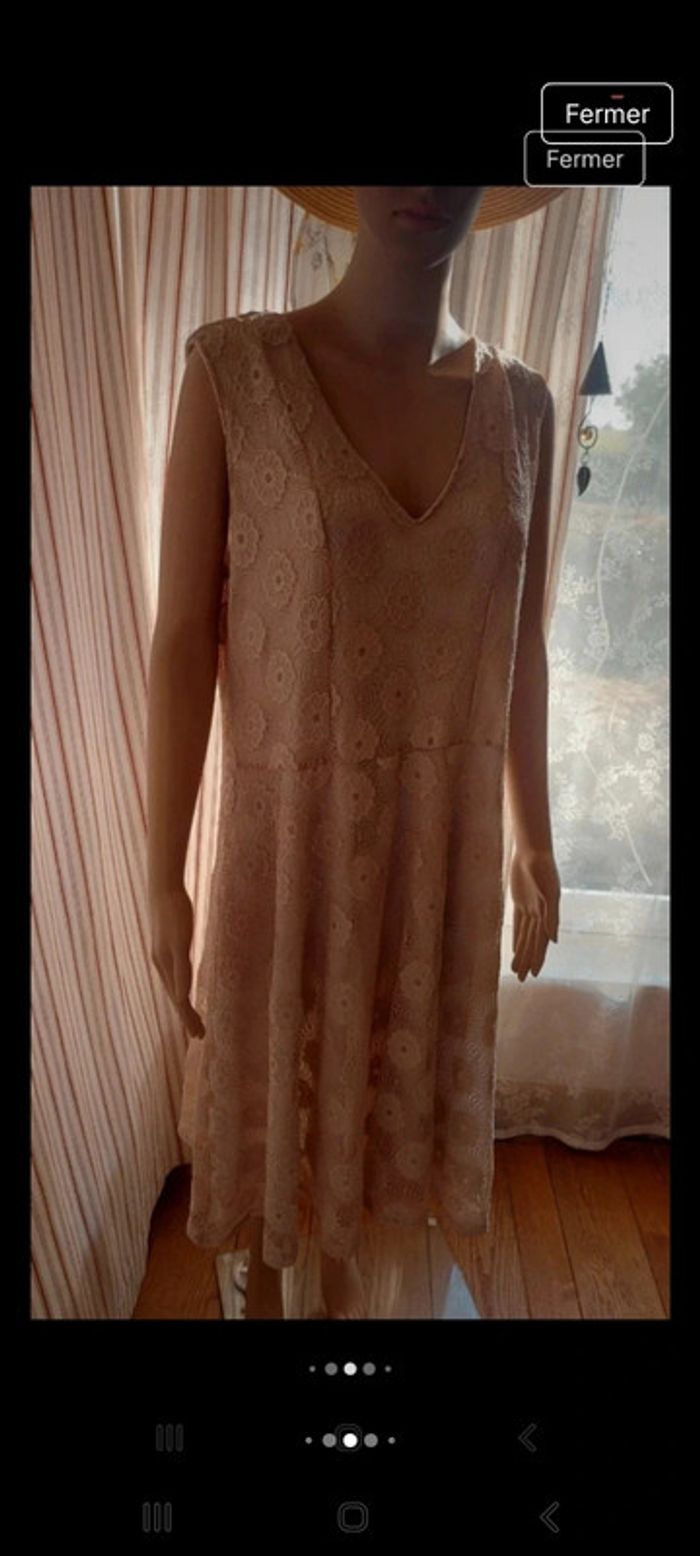Magnifique Robe dentelles beige Paprika L - photo numéro 8