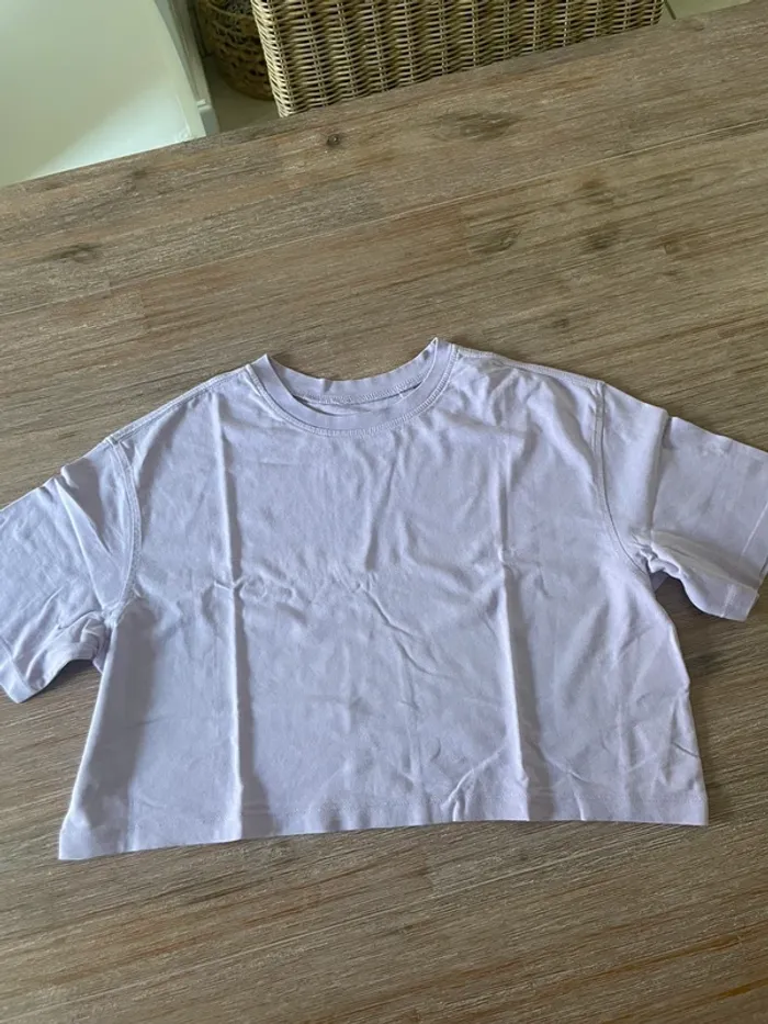 Tee shirt court mauve