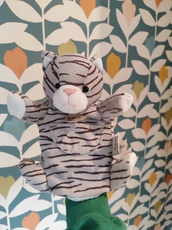 Peluche marionnette chat histoire d'ours