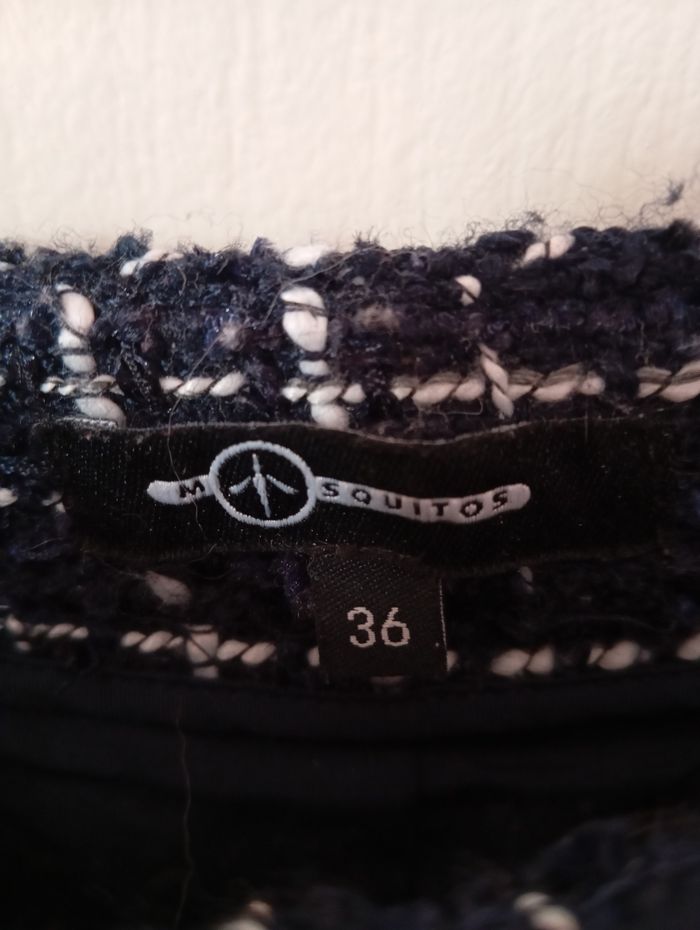 Jupe-short tweed bleu marine – Mosquitos La Halle – Taille 36 - photo numéro 4