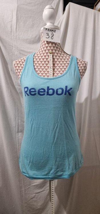 Débardeur, bleu, en très très bon état, en coton, longueur 60cm, largeur d'épaule 26cm,