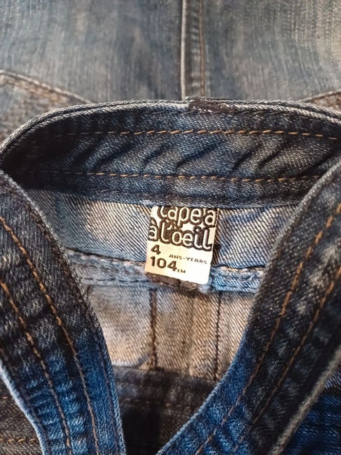 Robe salopette jeans 4 ans - photo numéro 8