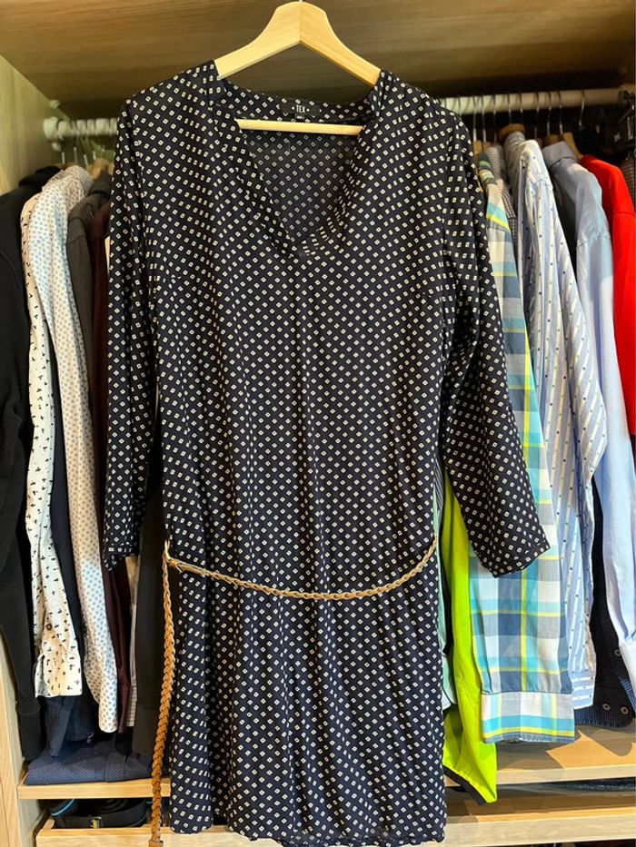 Robe petits losange bleu marine - photo numéro 2