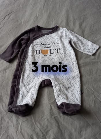 Pyjama velours gris et blanc Sucre d’Orge