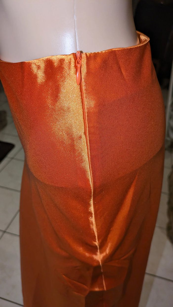 Jupe satin orange - photo numéro 2