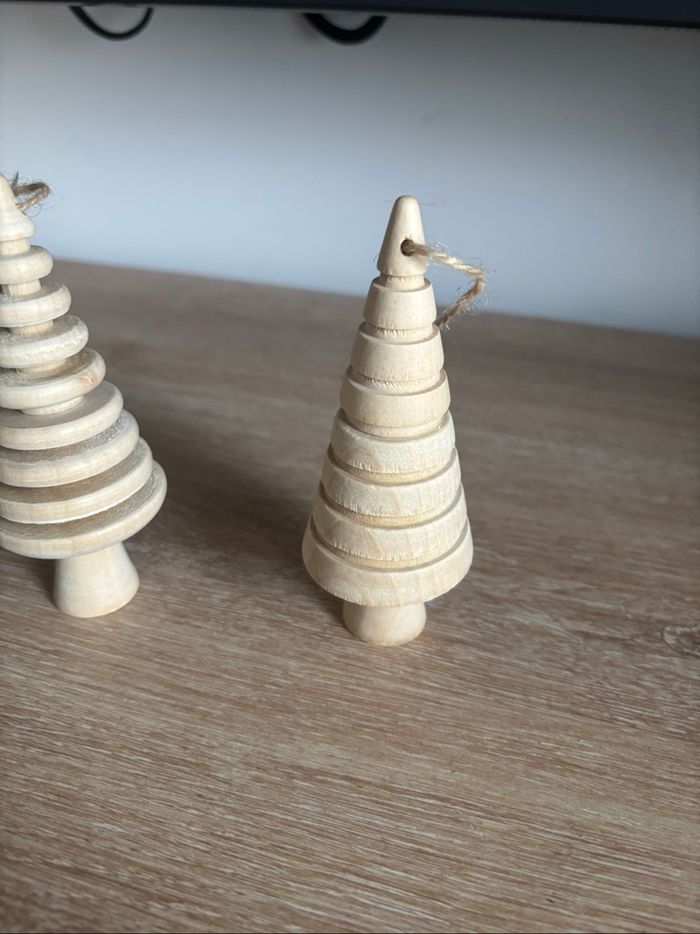 Lot 2 décoration en bois sapin cultura - photo numéro 3