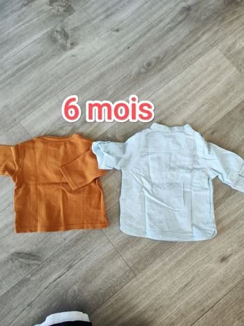 Chemise et t-shirt manches longues 6 mois 