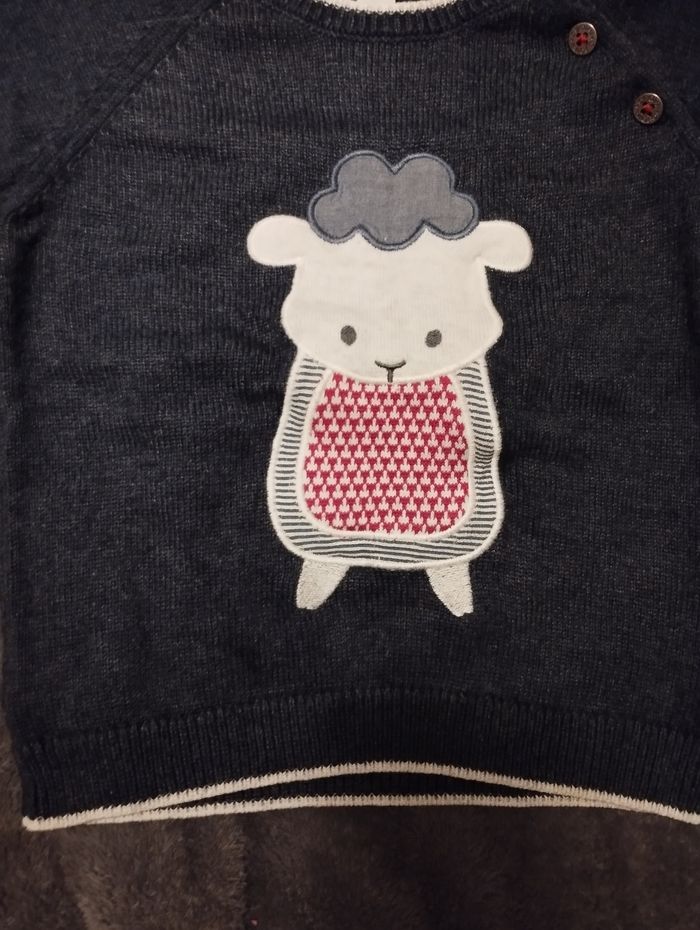 Pull bleu marine mouton 24 mois - photo numéro 3