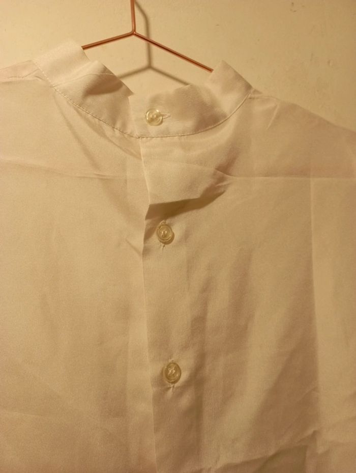 Blouse voile mousseline crème boutonné dos - photo numéro 5