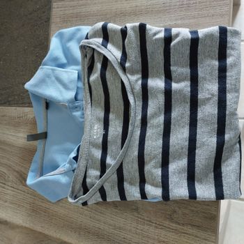 Polo -teeshirt homme bleu gris