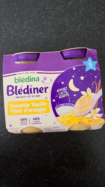 Petit pot Blédina "Blédiner" Vanille - Fleur d'oranger 