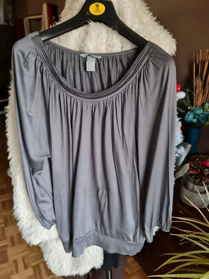 Haut gris manche 3/4 H&M