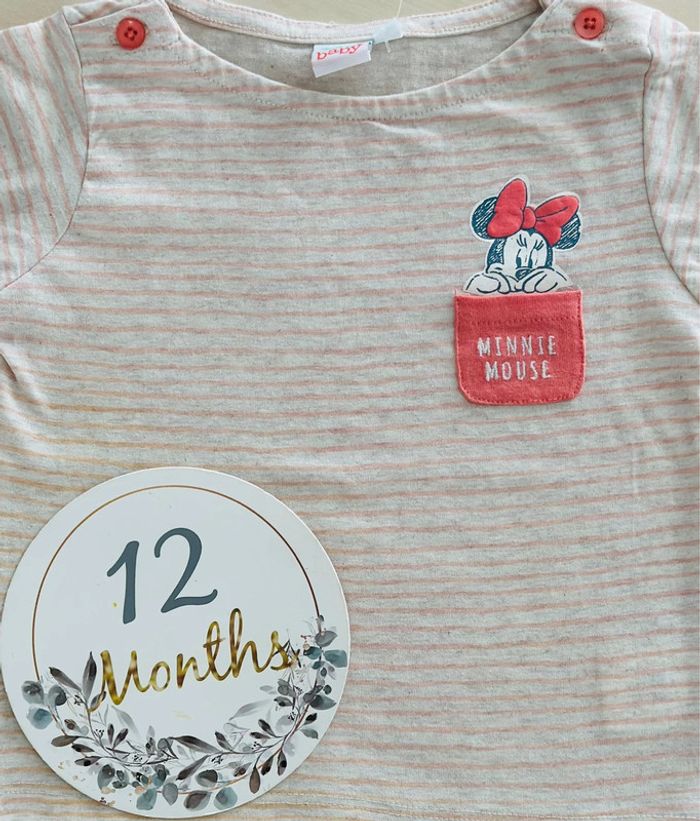 T-shirt fille Minnie 12 mois 74 cm - photo numéro 3