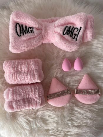 Lot bandeau + accessoires pour maquillage