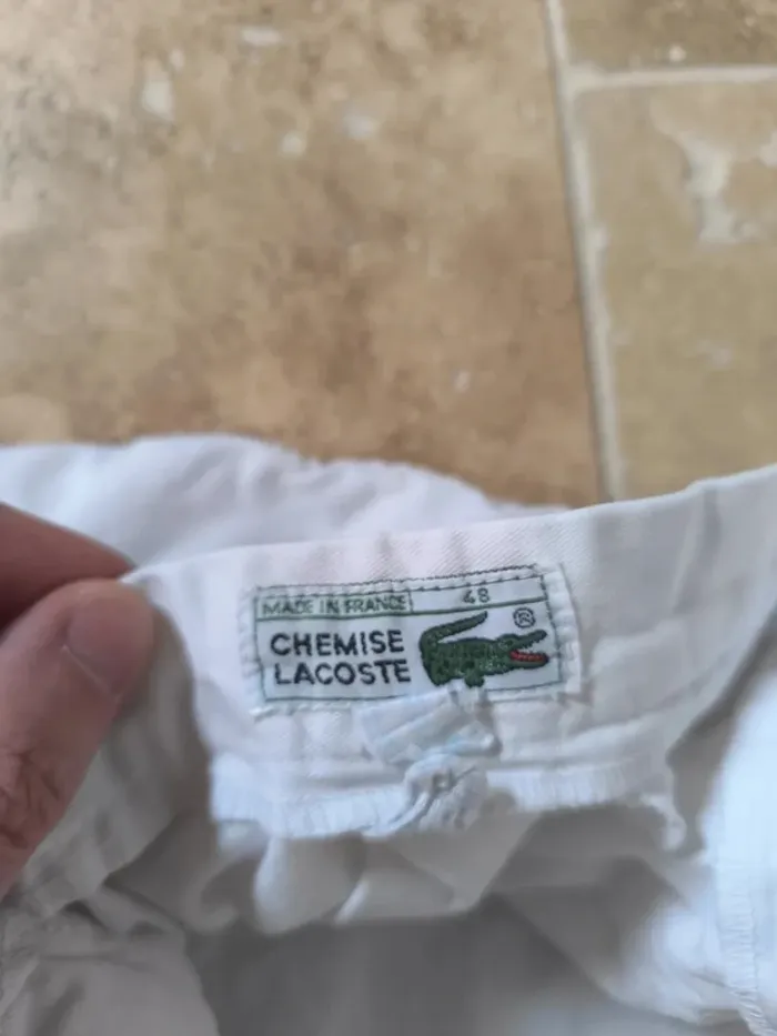 Short Lacoste blanc taille 48 logo devant Femme - photo numéro 4