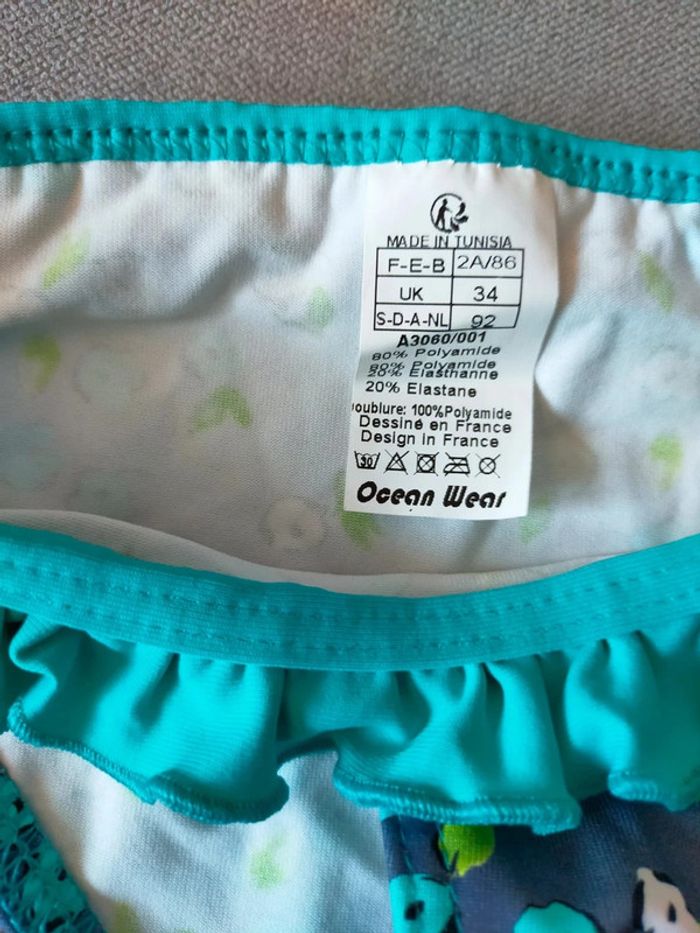 Bas de maillot de bain fille à fleurs – 2 ans – Ocean Wear – Neuf avec étiquette - photo numéro 4