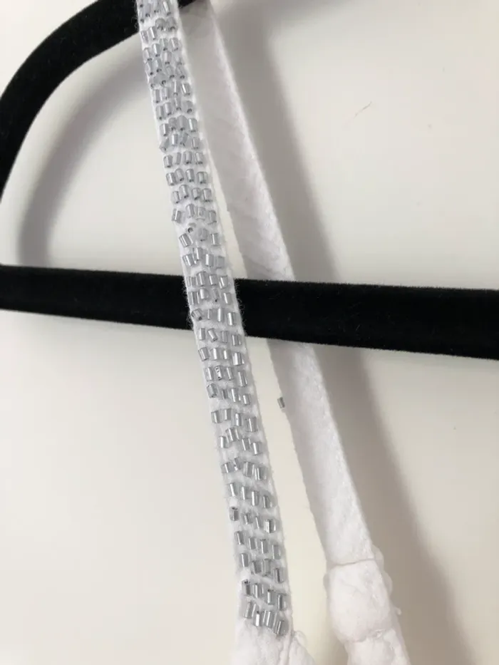 Top à bretelles blanc et perles grises Esprit taille 36 - photo numéro 3