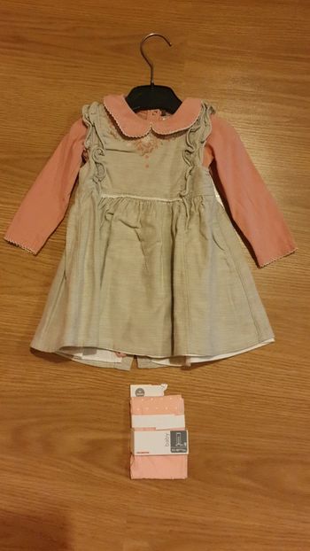 tenue orchestra 12 mois rose et beige dore