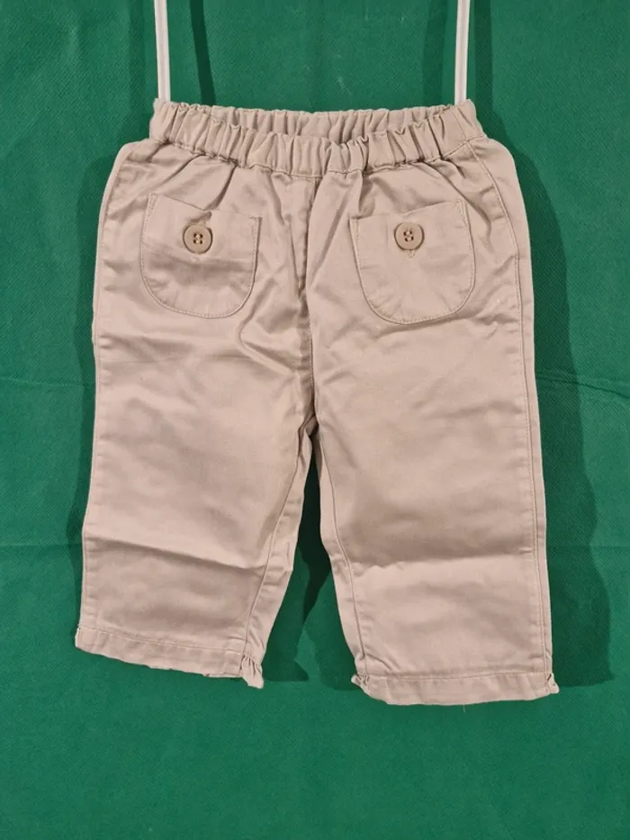 Pantalon beige 6 mois (67 cm) Petit Bateau