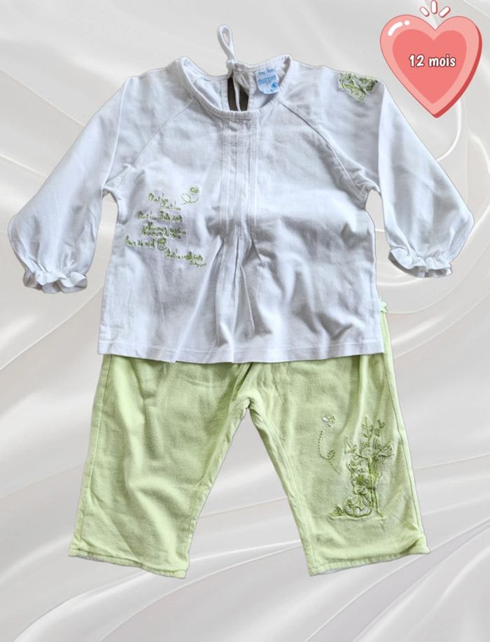Ensemble fille 12 mois haut manches longues pantalon