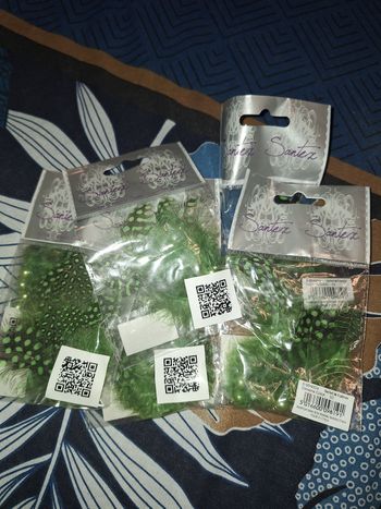 7 sachets de 6 plumes avec perles neuf