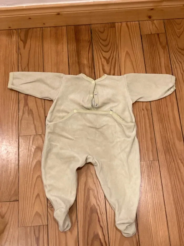 Pyjama vert clair petit bateau 12 mois velours - photo numéro 4