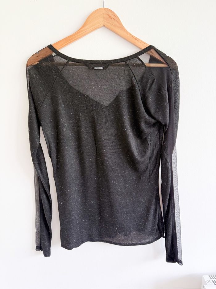 Blouse manches longues noir argenté bonobo taille 34 XS - photo numéro 2