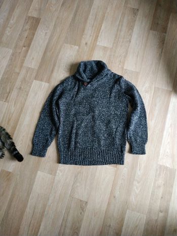 Pull col châle moucheté