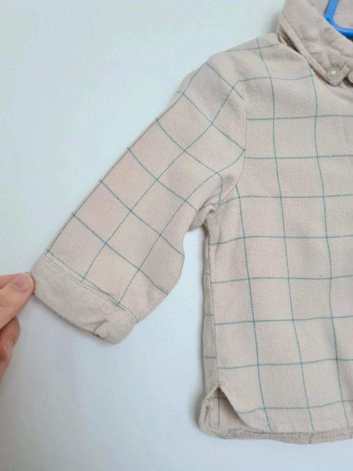 Chemise beige à carreaux 6 mois - photo numéro 3