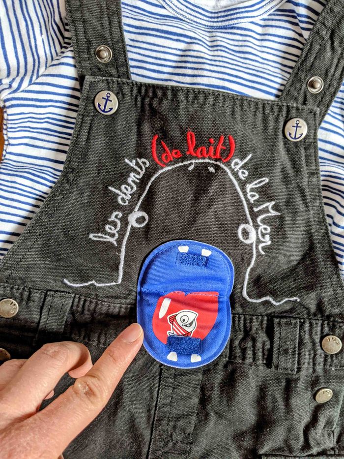 Très joli ensemble salopette court DPAM tee-shirt Petit Bateau 6 mois Neuf - photo numéro 2