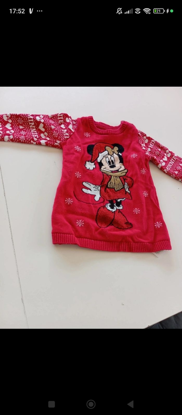 Robe pull minie de Noël 6- 9 mois