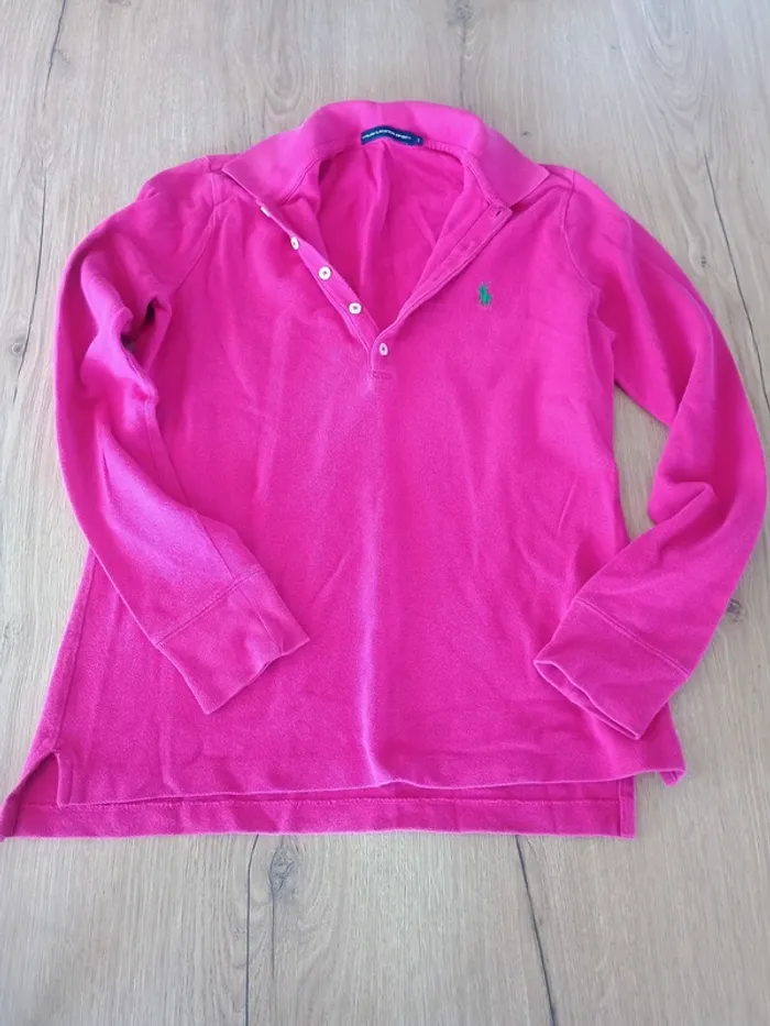 Polo à manches longues Ralph Lauren Fuschia S - photo numéro 4