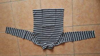 Sous pull mixte 10 ans marron et blanc Kiabi