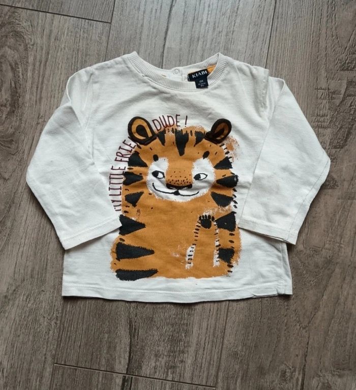 T-shirt manches longues tigre 6 mois Kiabi