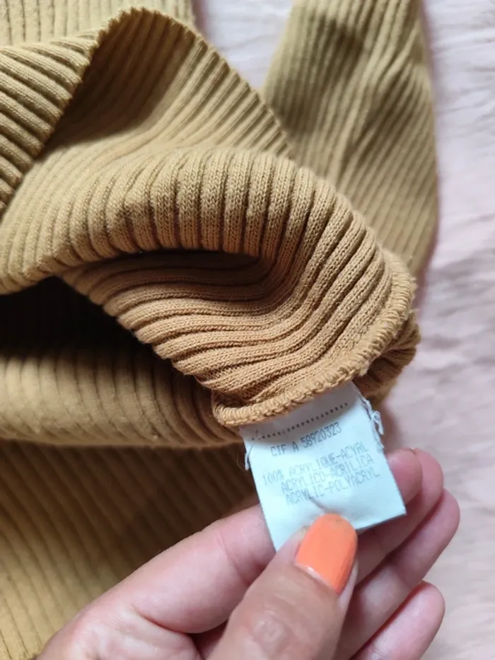 Joli pull col roulé Camel automne taille S - photo numéro 4