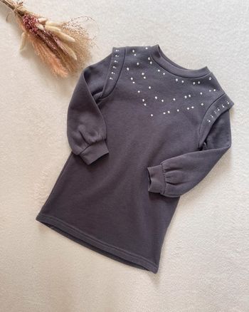 Robe sweat molletonné gris anthracite 4 ans - Kiabi