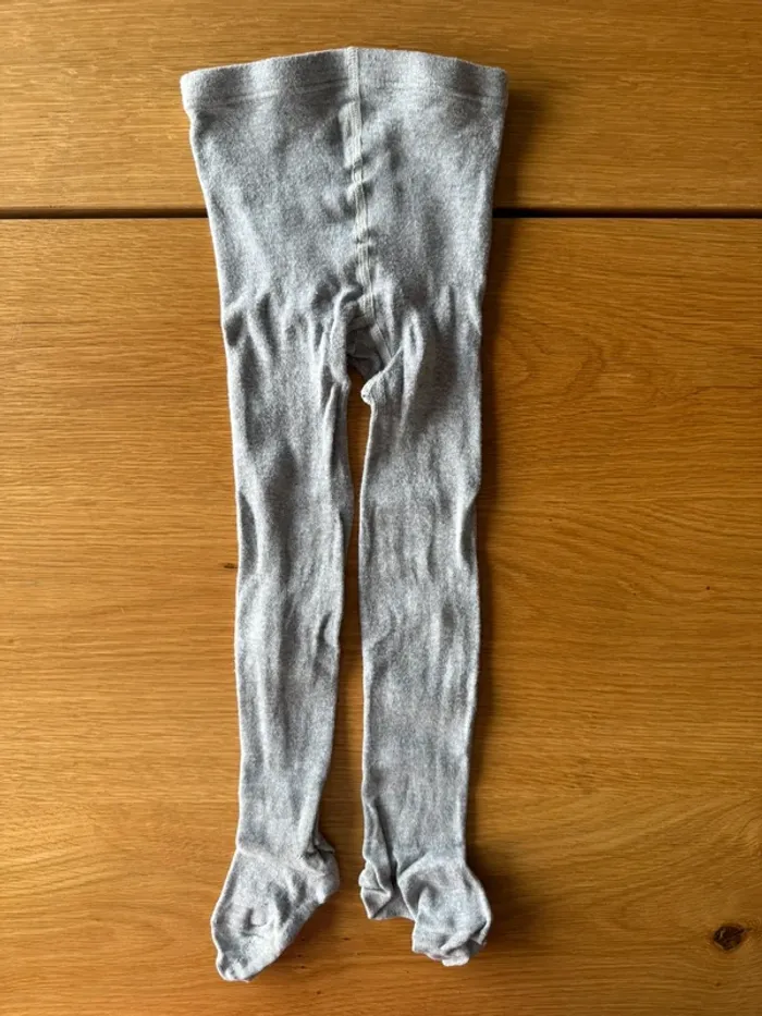 Lot de 3 collants, 1 gris lisse, 1 jaune moutarde et 1 rouge bordeaux côtelé - Taille 2 - photo numéro 4