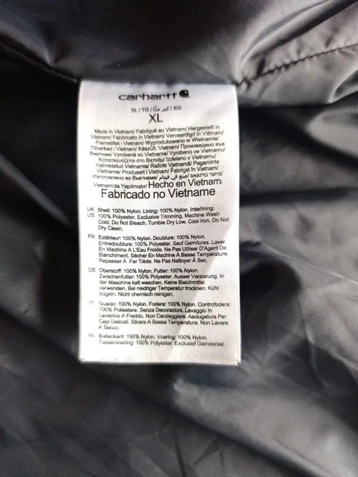 Veste matelassée Carhartt relaxed fit noir Taille XL - photo numéro 11