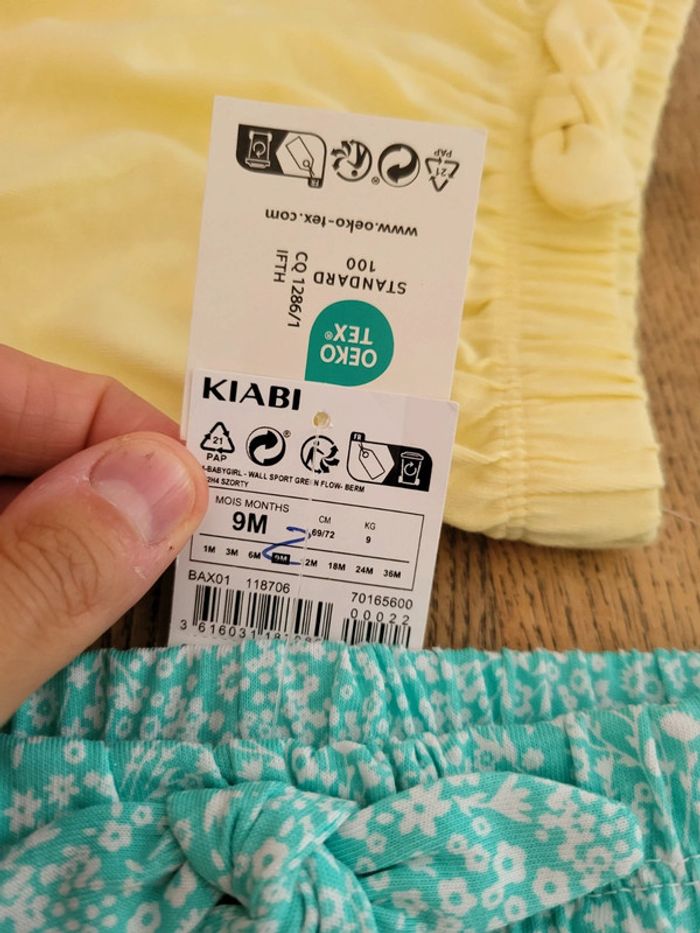 Lot de 2 shorts fille 9 mois - photo numéro 5