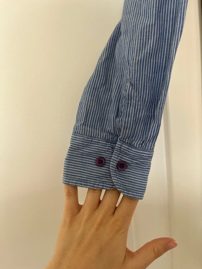 Chemise bleu à rayures taille 40 - photo numéro 8