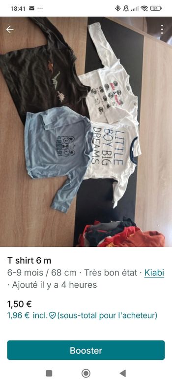 Lot t shirt 6 m