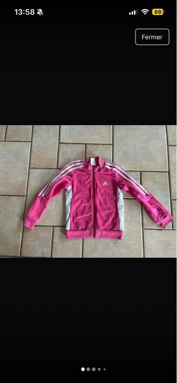 Veste de sport zip rose marque ADIDAS taille 7-8 ans
