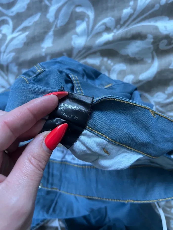 Pantalon Cop, copine bleu pailletée taille 40 - photo numéro 3