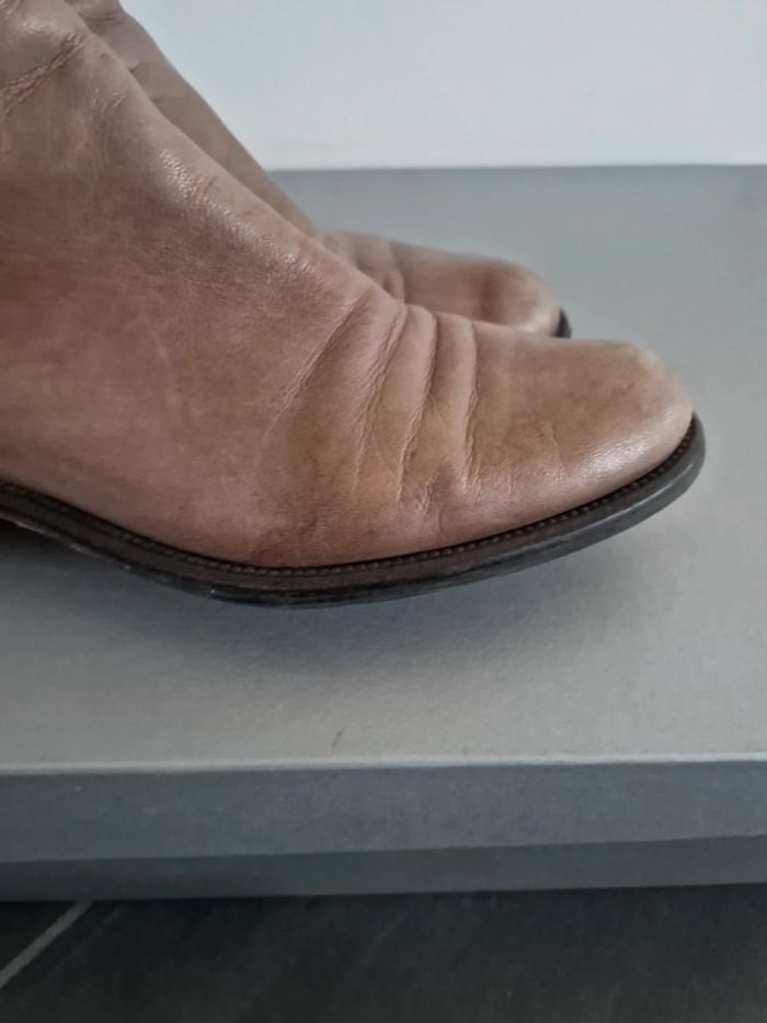 Bottes en cuir Mally P.38 Taupe - photo numéro 9