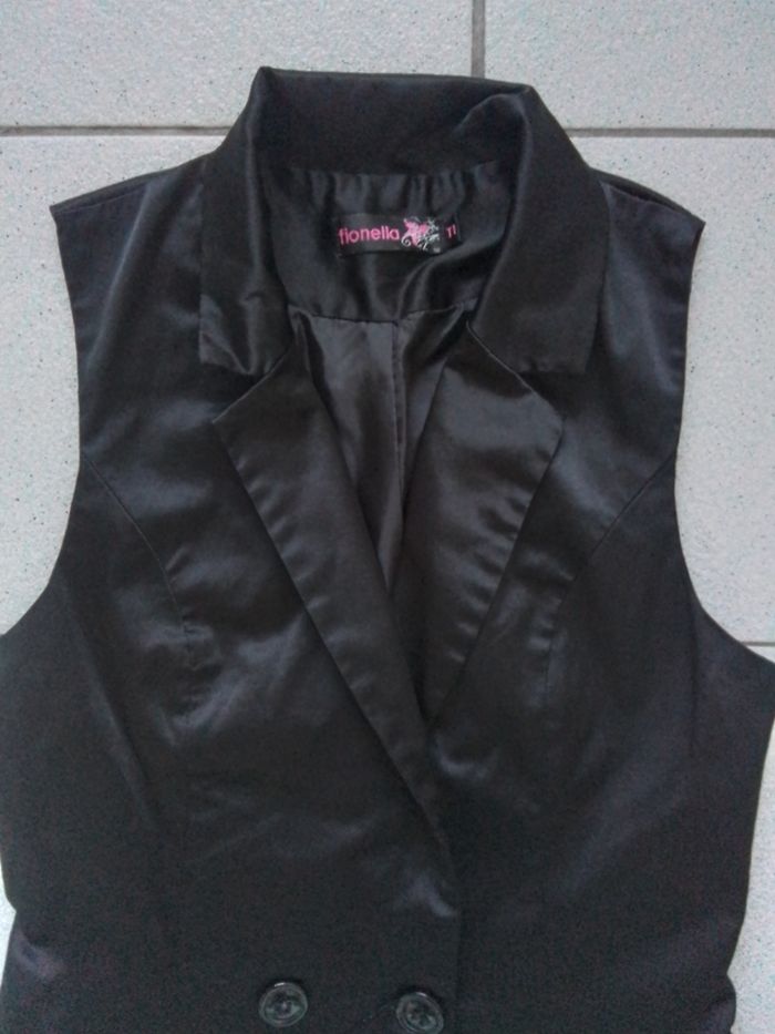 Veste style blazer sans manches. Noir. Taille 36 - photo numéro 3